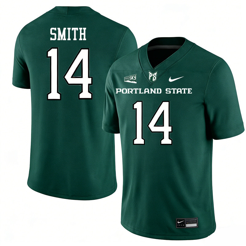 Portland State Vikings #14 Tyrese Smith College Footbaall Jerseys,Uniforms Stitched-Green